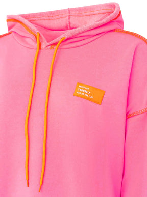 Zwillingsherz Hoodie "Neon Streifen" - Neonpink