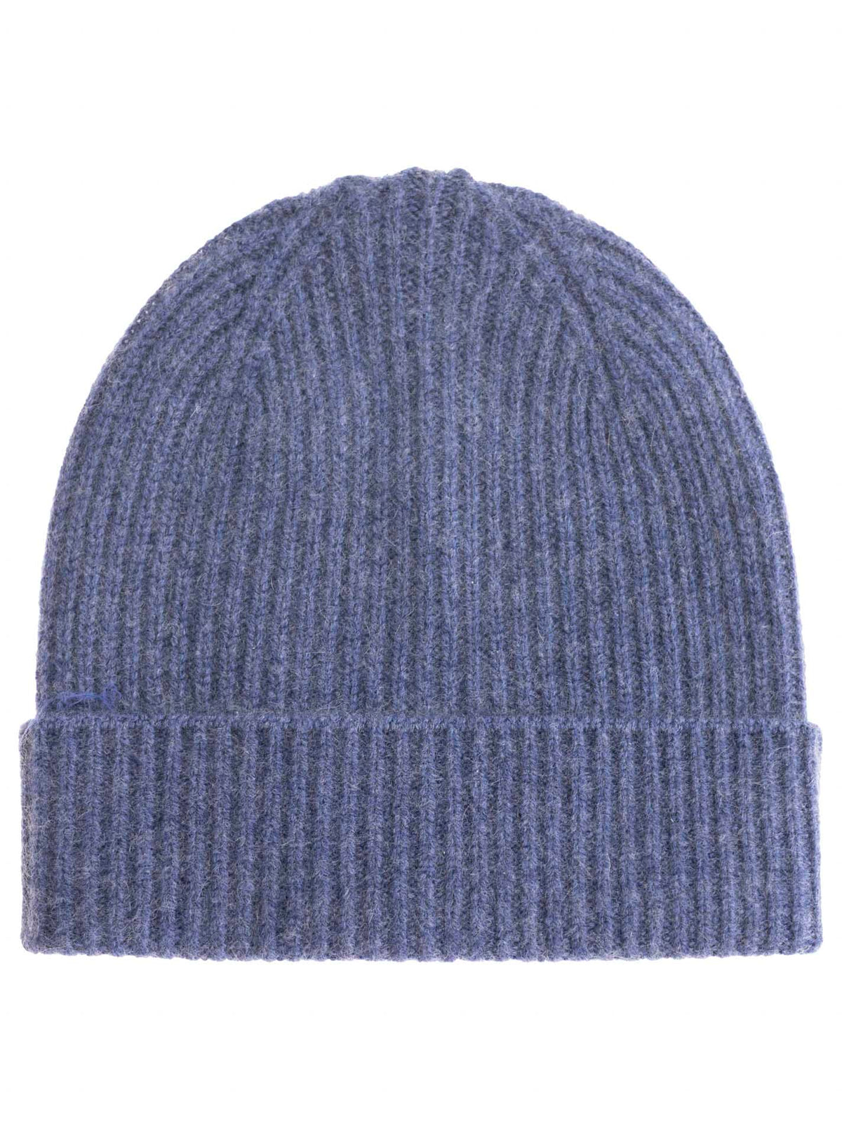 Zwillingsherz - Cashmere Rippstrick Mütze - Jeansblau