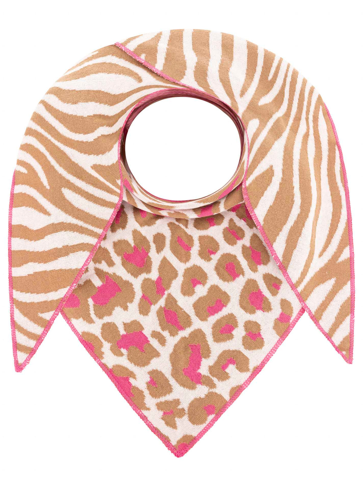 Zwillingsherz - Dreieckstuch "Strandpink Zebra/Leo" Baumwolle - Beige/Pink