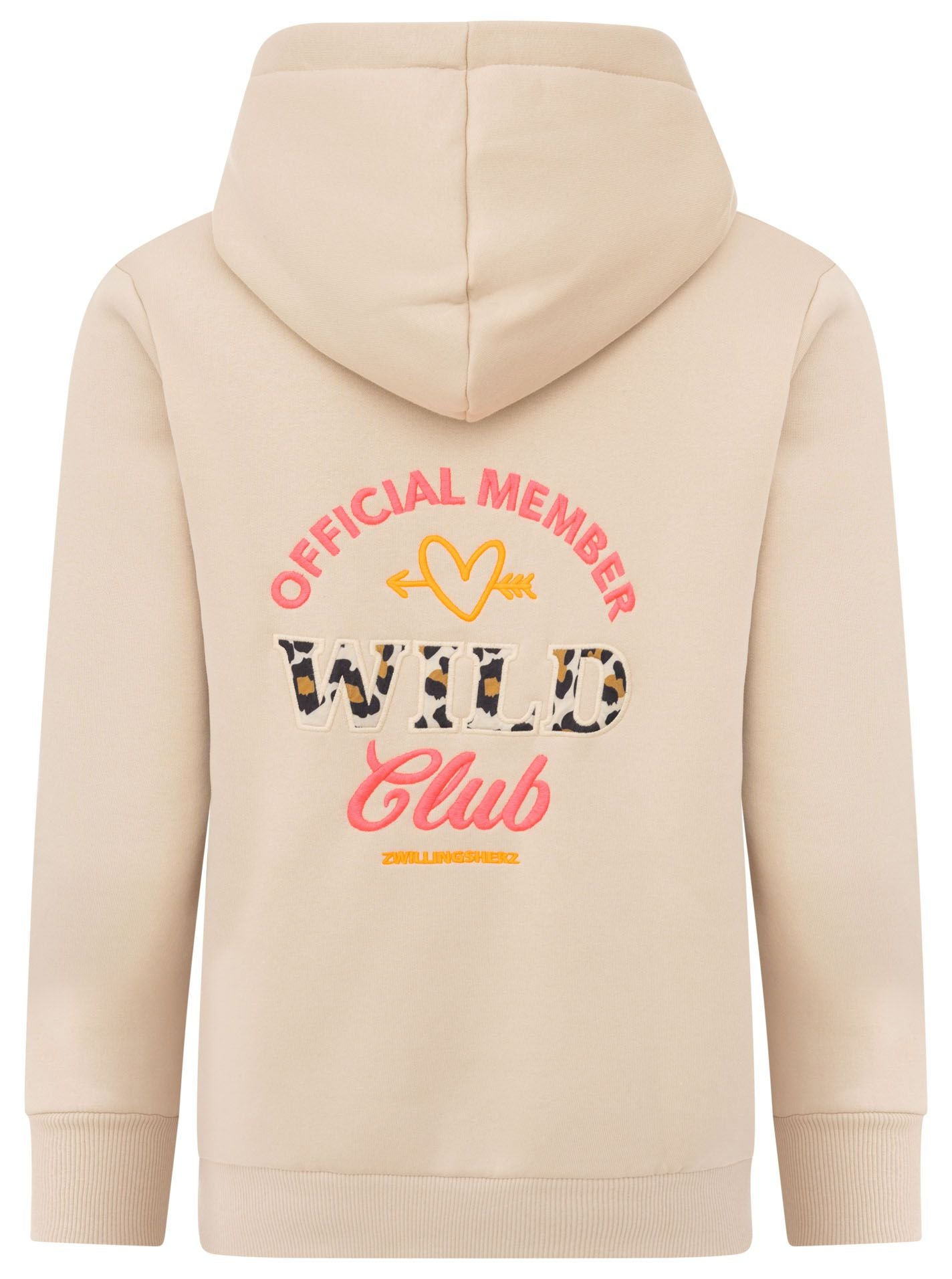 Zwillingsherz - Hoodiejacke "Wild Club" - Beige