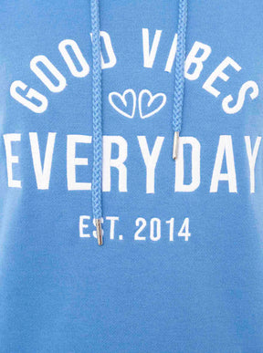 Zwillingsherz - Hoodie "Good Vibes - Mittelblau