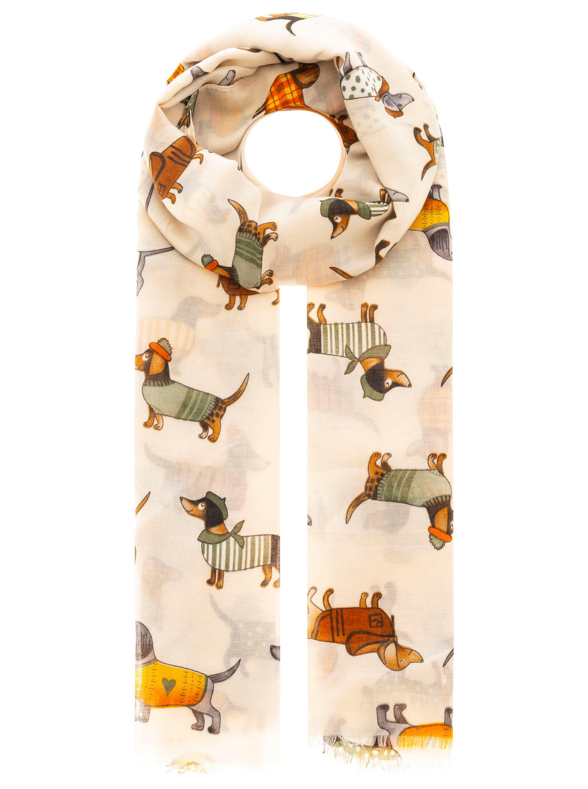 Zwillingsherz - Tuch Dackel - Beige