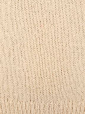 Zwillingsherz - Strickpullover Oversize Rundhals - Beige