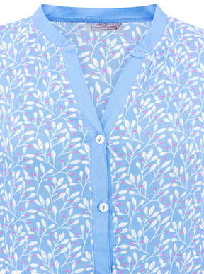 Zwillingsherz - Maxi Kleid Blumen Happy Mind  - Blau/Pink