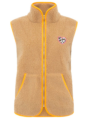 Zwillingsherz Teddyweste Leo - Camel