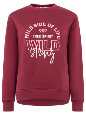 Zwillingsherz - Sweatshirt "Wild & Free" - Bordeaux
