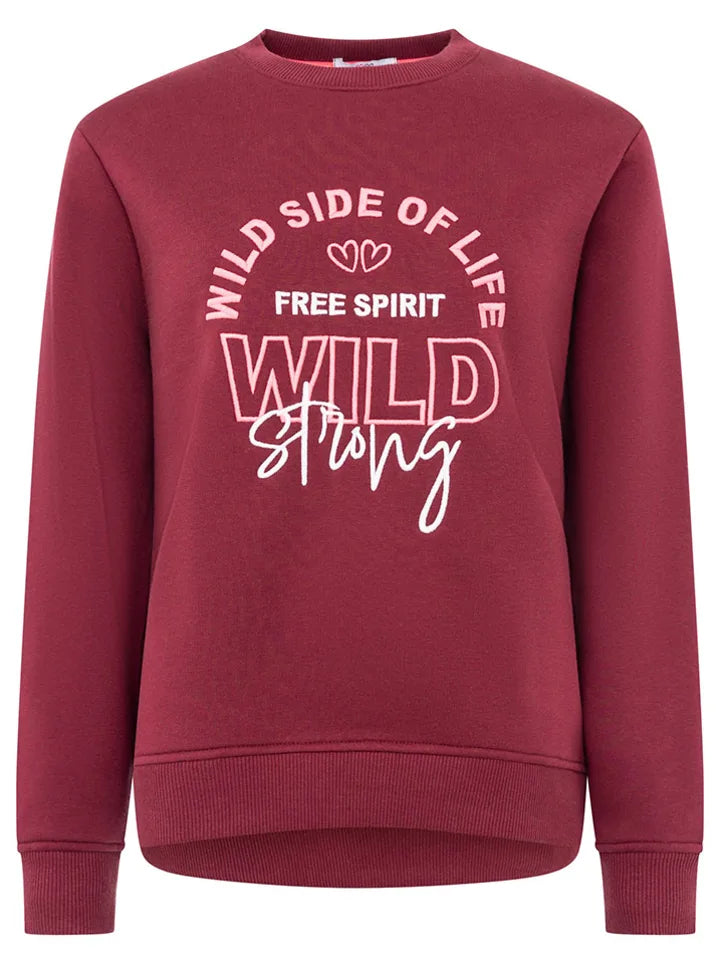 Zwillingsherz - Sweatshirt "Wild & Free" - Bordeaux
