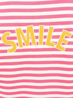 Zwillingsherz - Hoodiejacke "Streifen Smile" - Pink/Creme