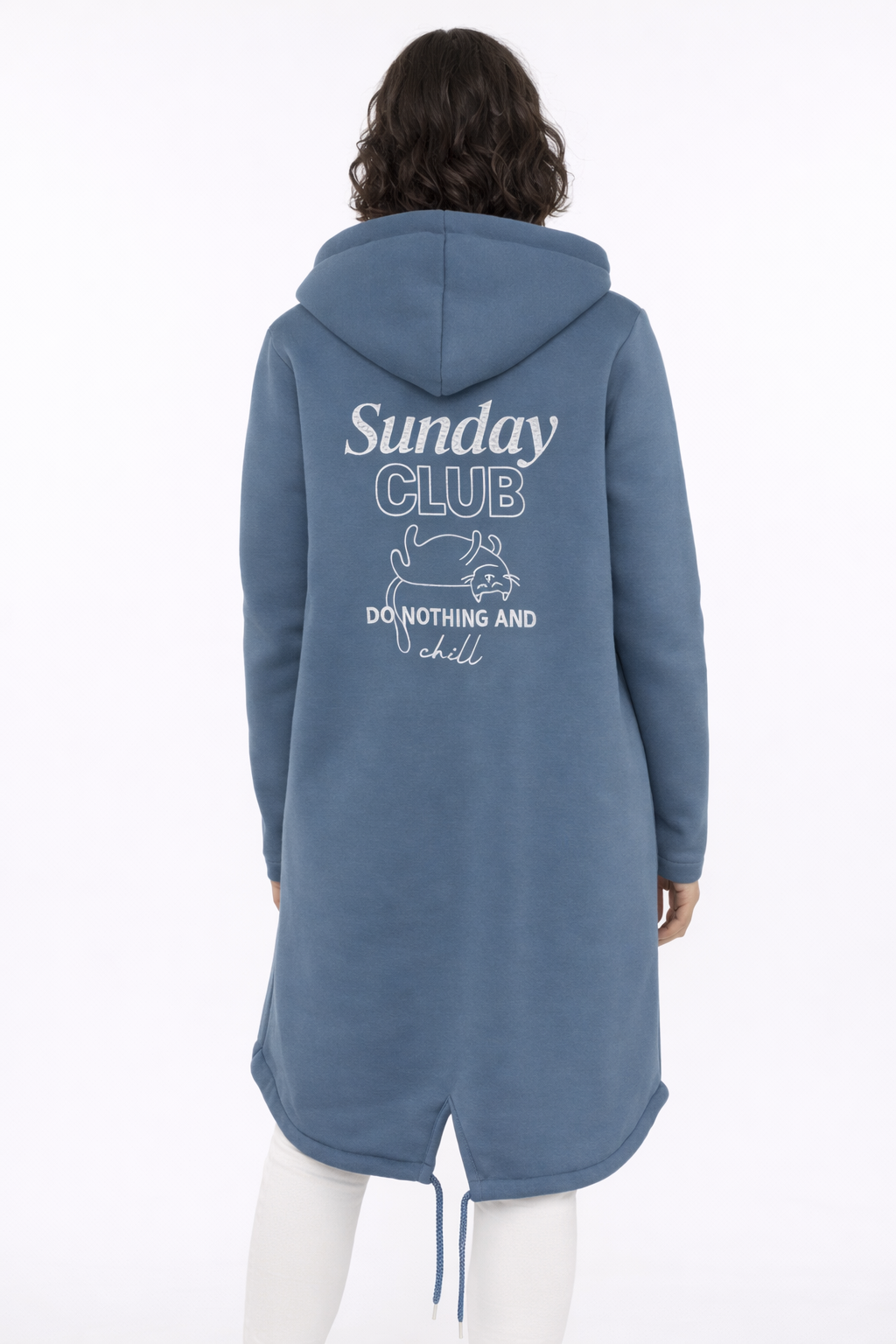 Zwillingsherz - Hoodiemantel "Sunday Club" - Jeansblau