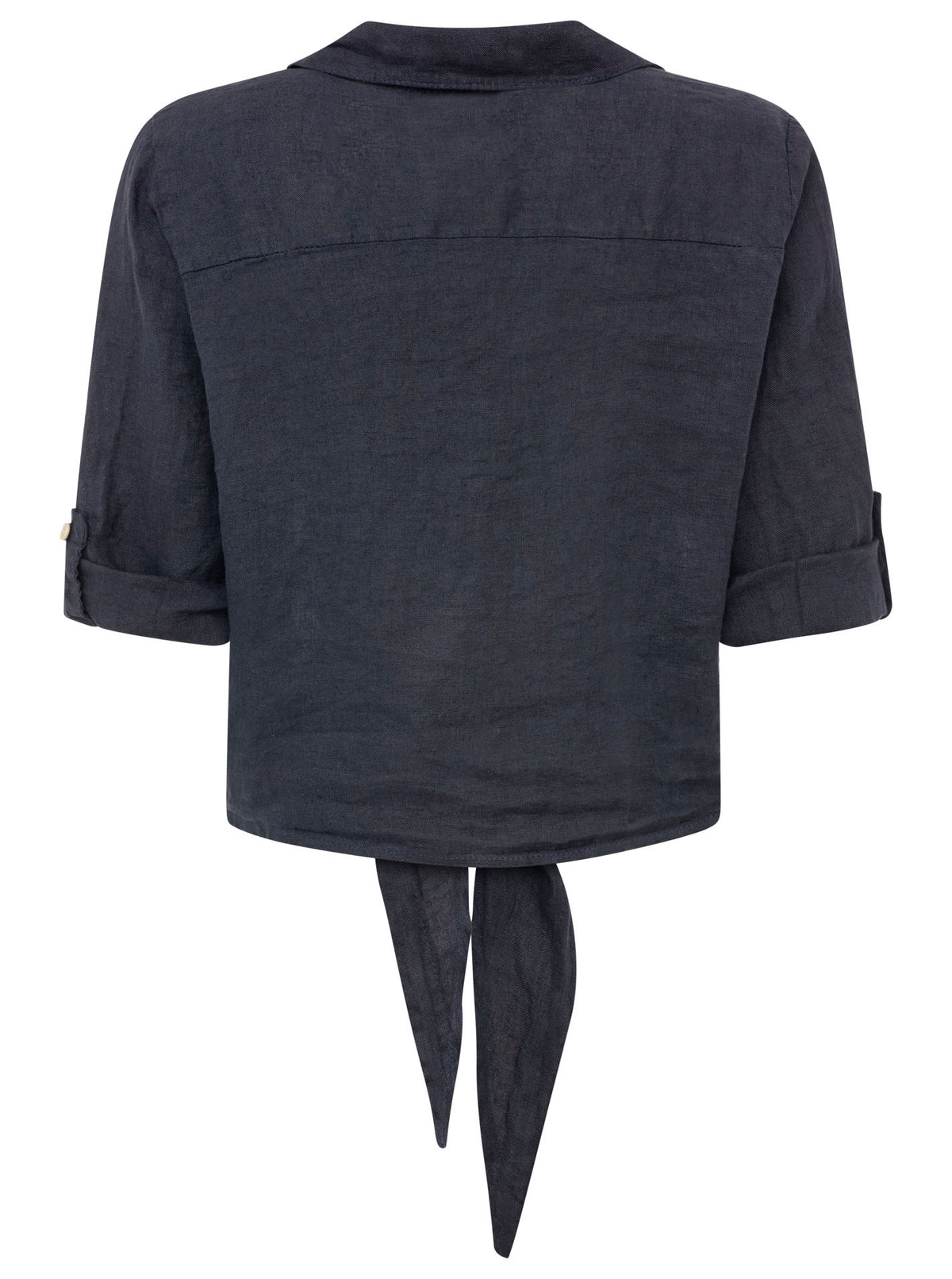 Zwillingsherz - 100% Leinen Bluse mit Knopfleiste - Marine