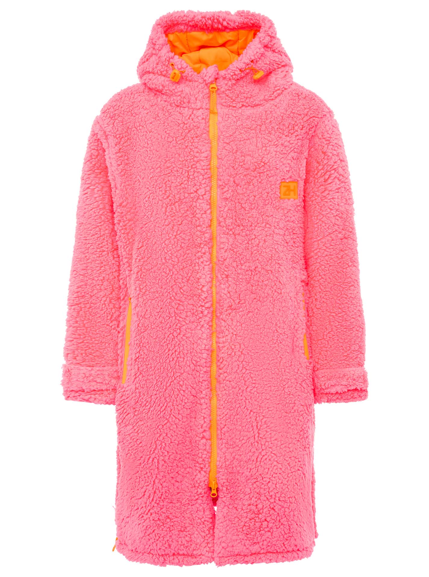 Zwillingsherz Oversize Windjacke Teddy Inside Out - Neonpink