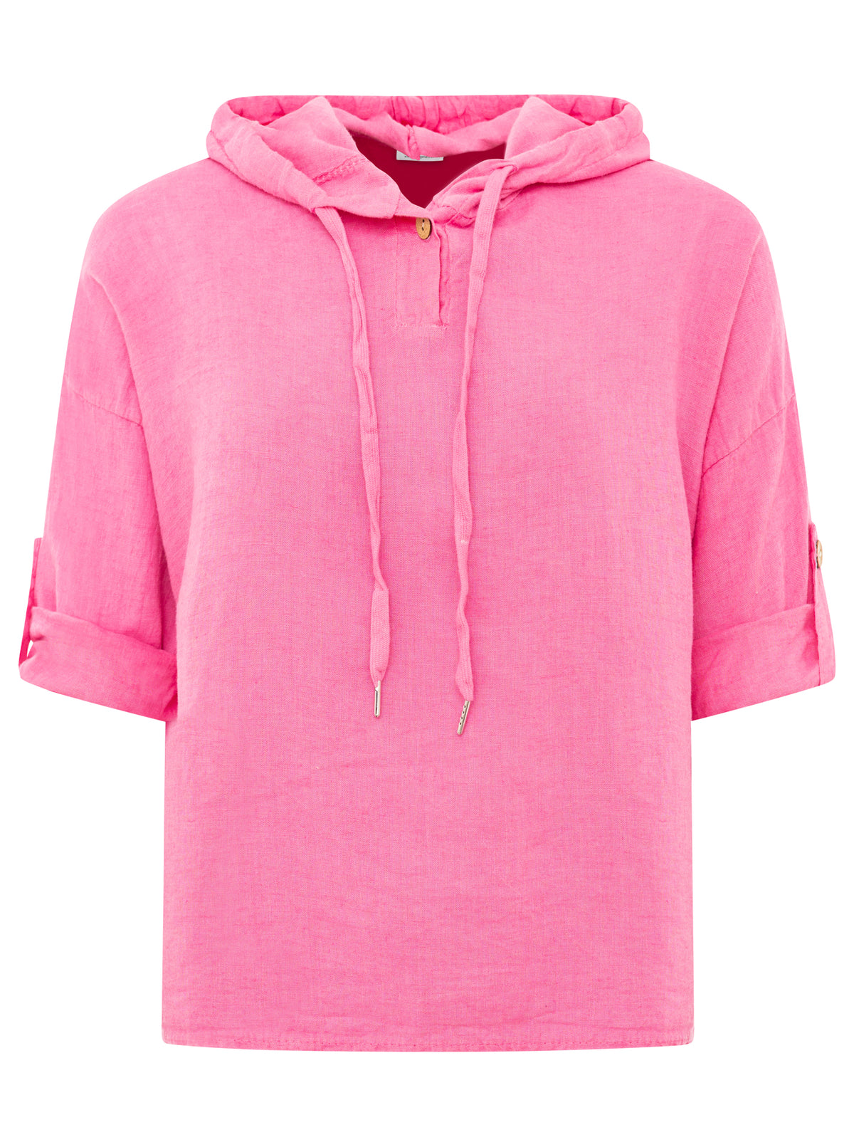 Zwillingsherz - Leinen Kapuzenbluse "Sommer" - Pink