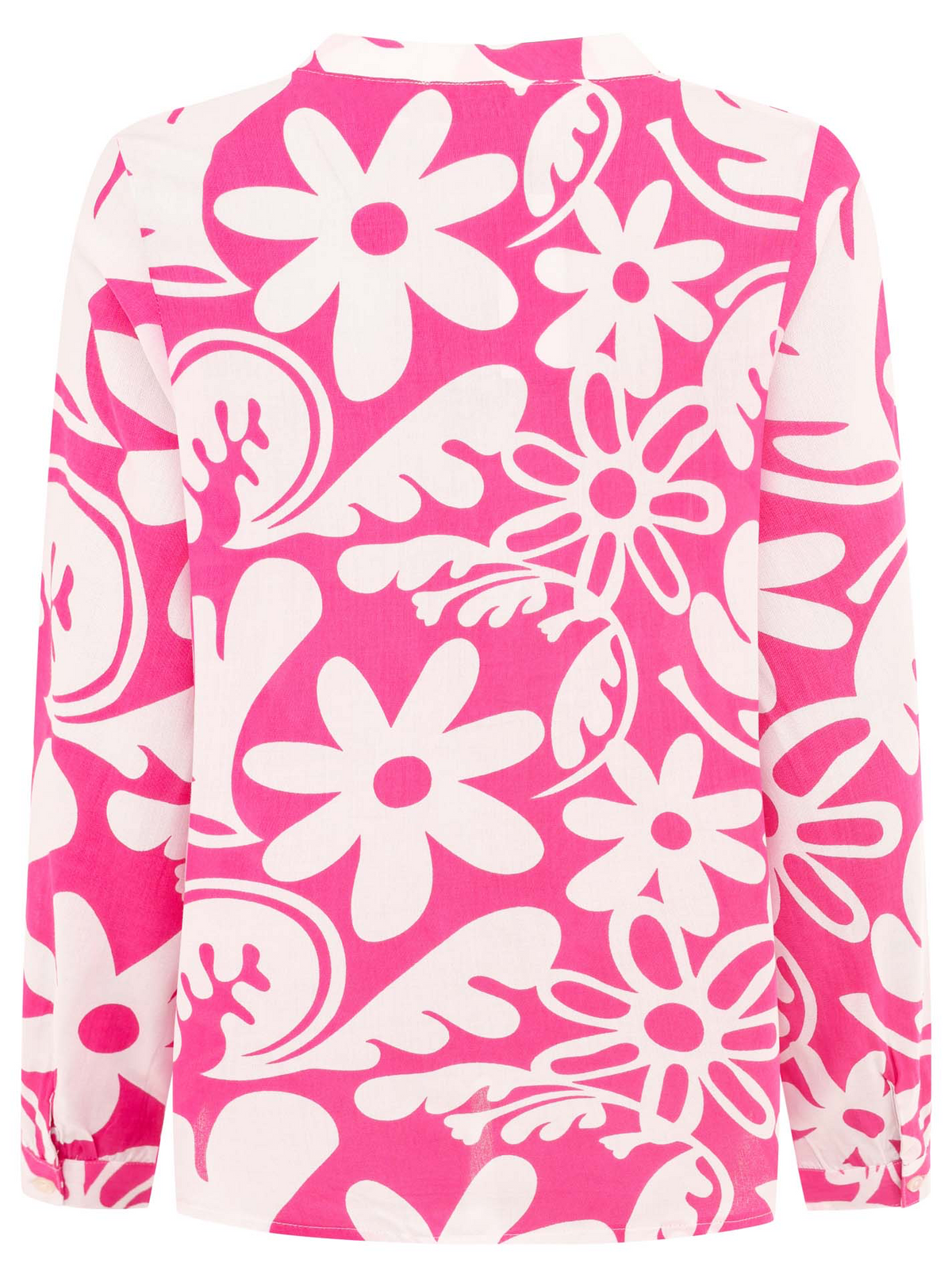 Zwillingsherz - Langarmbluse Flower Paradise - Pink/Weiß