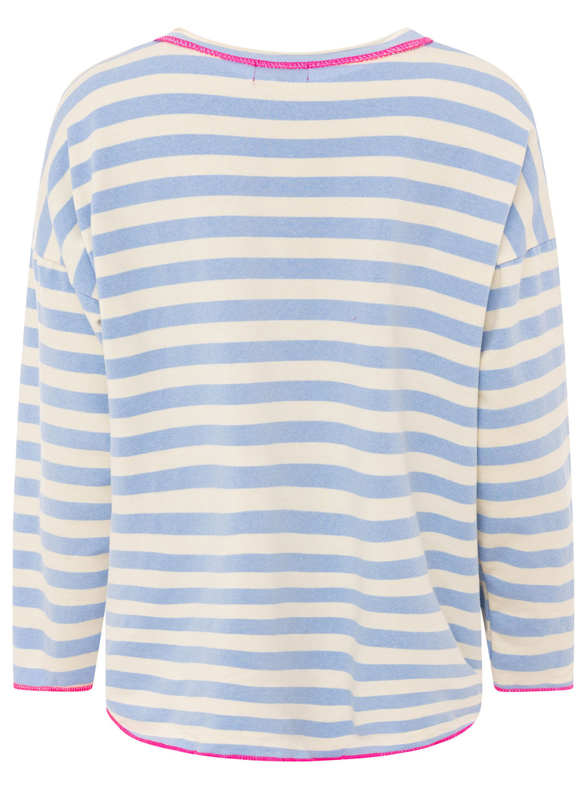 Zwillingsherz - Sweatshirt V-Neck "Streifen & Jersey" - Hellblau