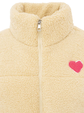 Zwillingsherz Weste Teddy Herz - Beige
