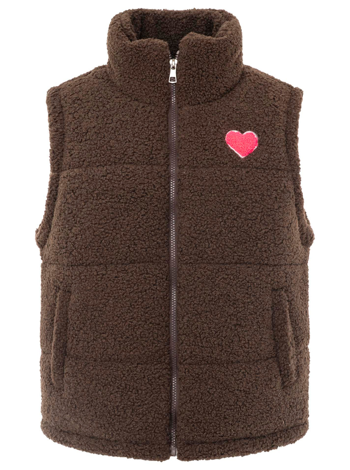 Zwillingsherz Weste Teddy Herz - Braun
