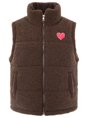 Zwillingsherz Weste Teddy Herz - Braun