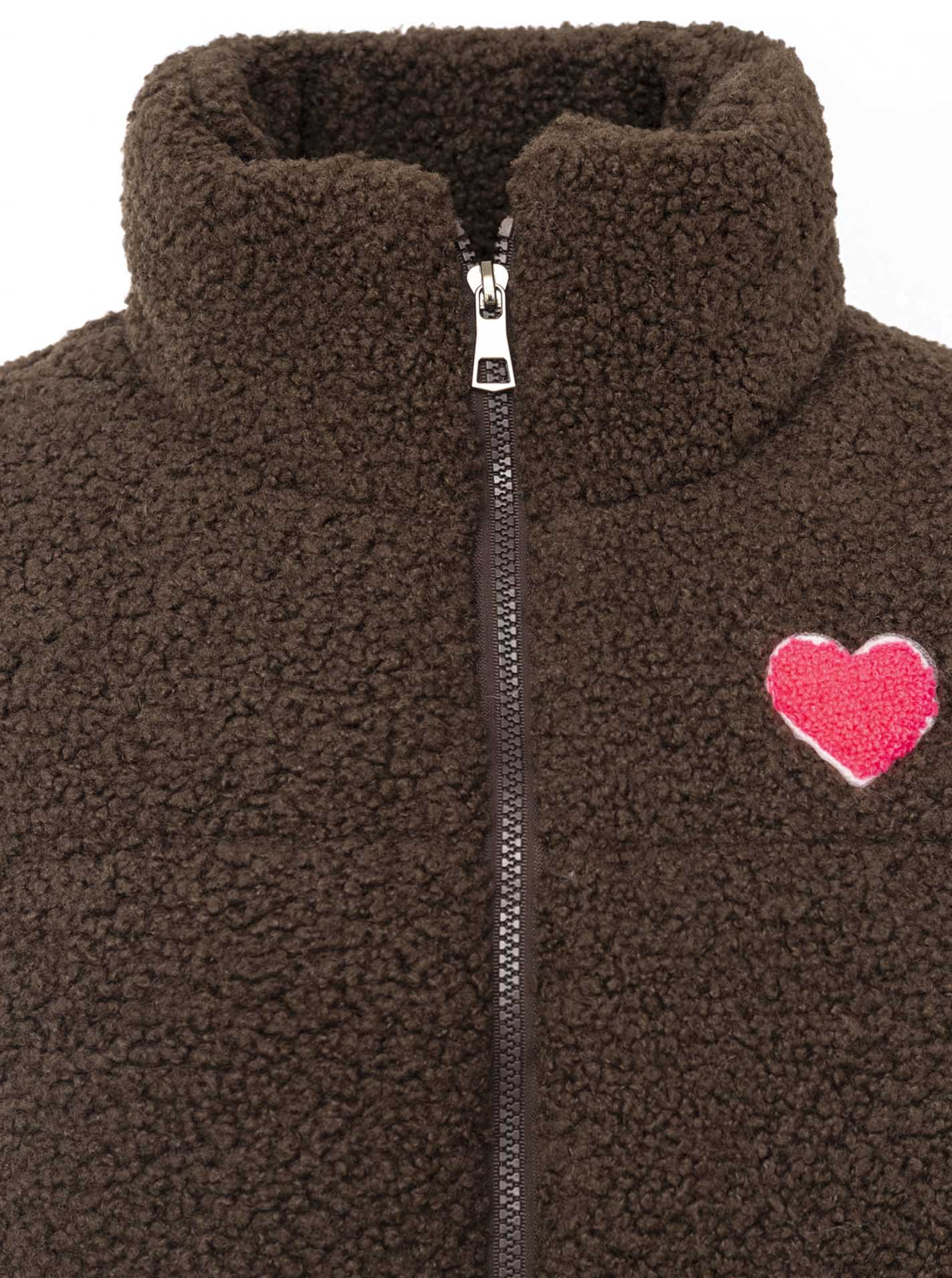 Zwillingsherz Weste Teddy Herz - Braun
