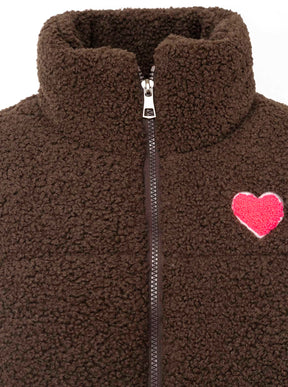 Zwillingsherz Weste Teddy Herz - Braun