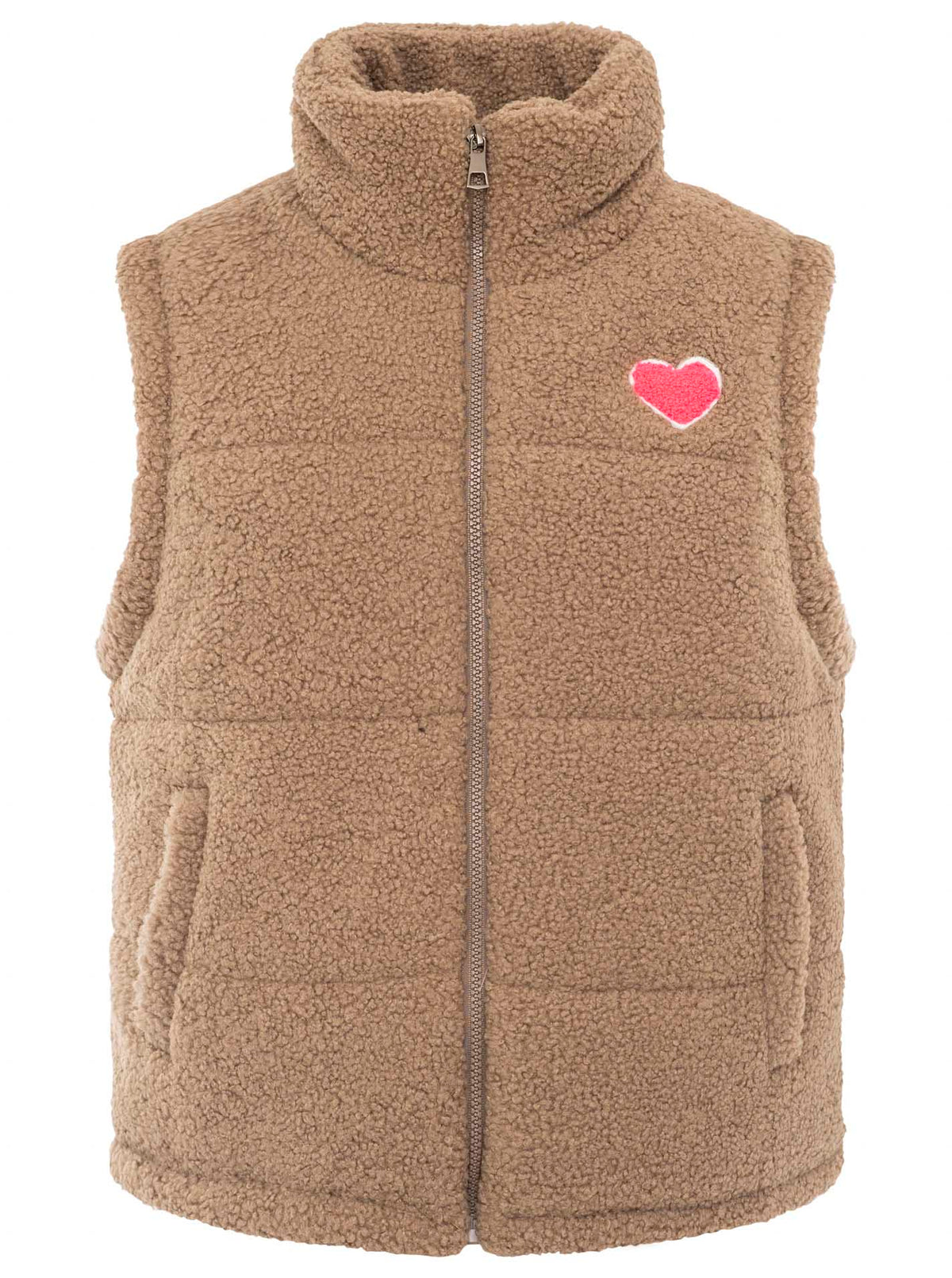 Zwillingsherz Weste Teddy Herz - Taupe