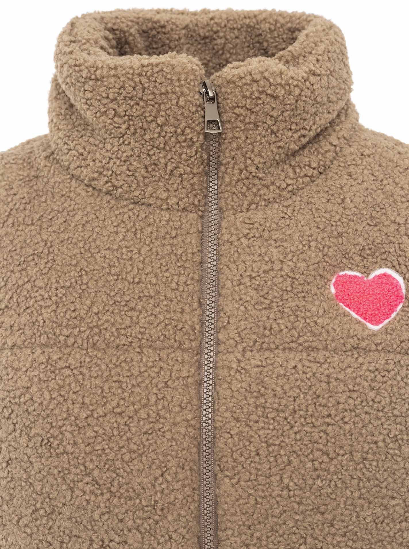 Zwillingsherz Weste Teddy Herz - Taupe