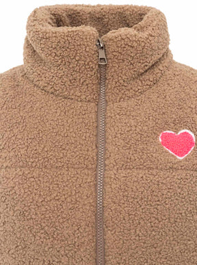 Zwillingsherz Weste Teddy Herz - Taupe