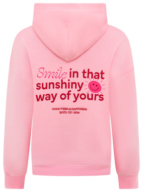 Zwillingsherz - Hoodie "Good Vibes - Happiness" - Pink