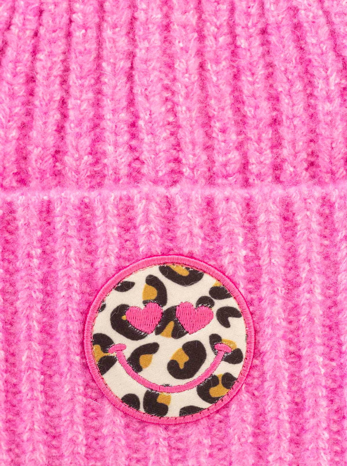 Zwillingsherz Grobstrickmütze Wollmix "Leo & Smile"- Pink