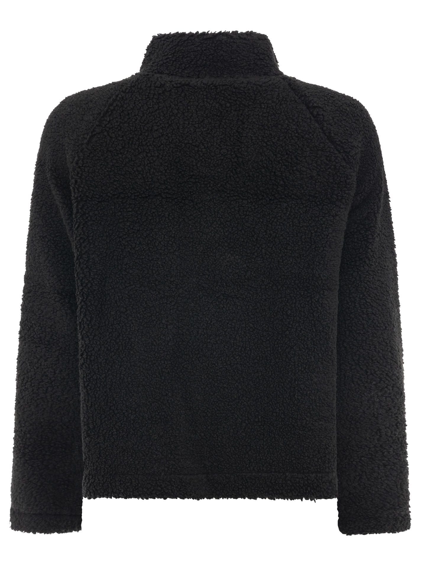 Zwillingsherz Teddy Fleece Jacke - Schwarz
