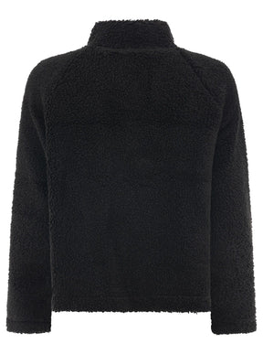 Zwillingsherz Teddy Fleece Jacke - Schwarz