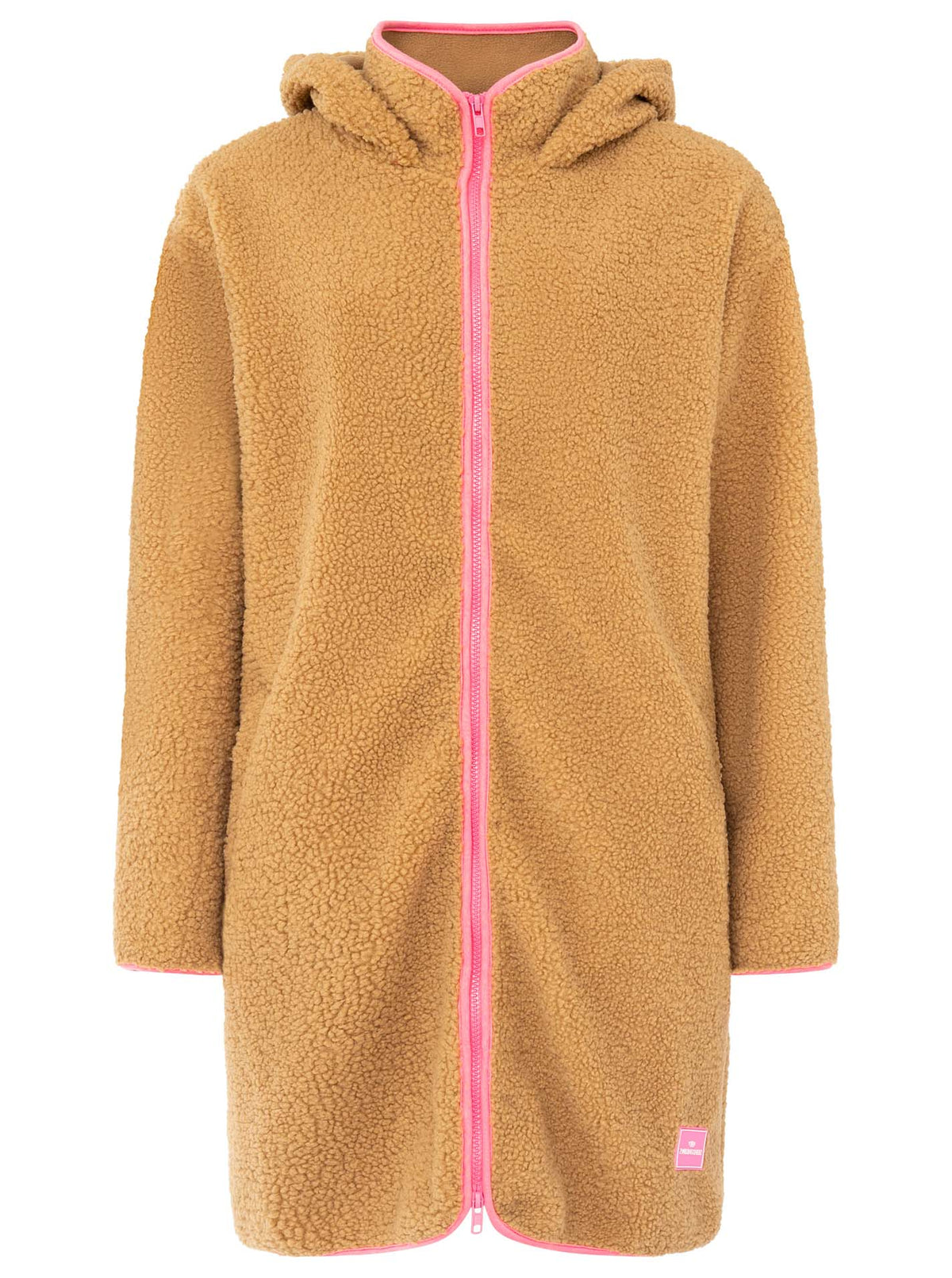 Zwillingsherz - Hoodiemantel Teddy  - Beige