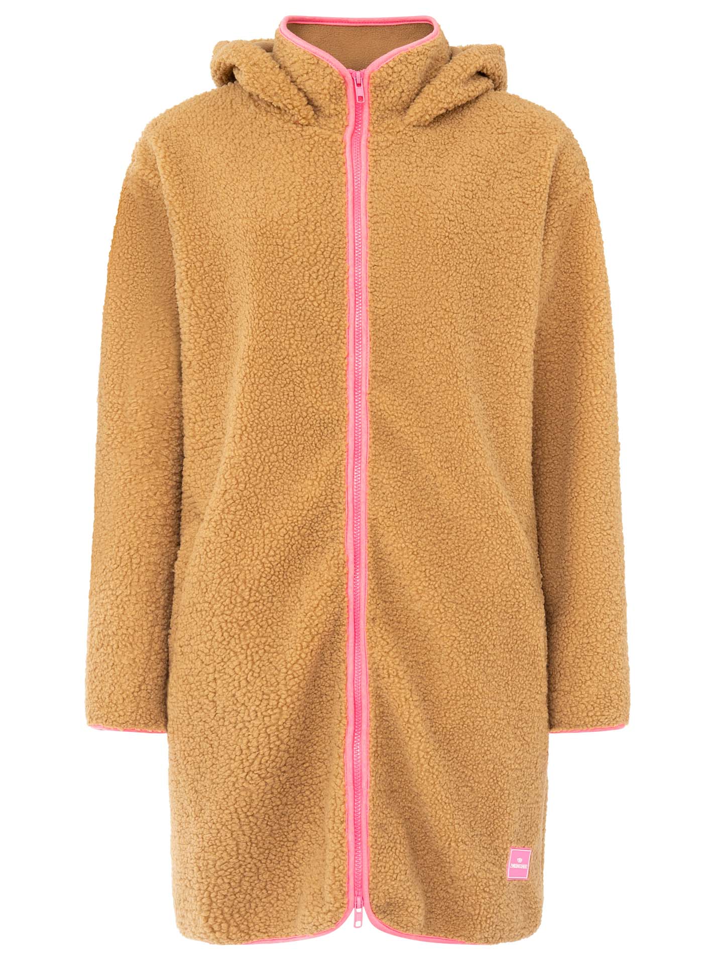 Zwillingsherz - Hoodiemantel Teddy  - Beige