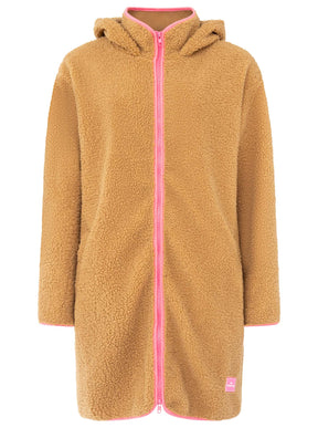 Zwillingsherz - Hoodiemantel Teddy  - Beige