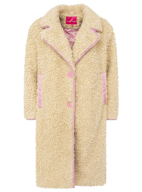 Zwillingsherz Teddymantel "Happiness & Love" - Beige