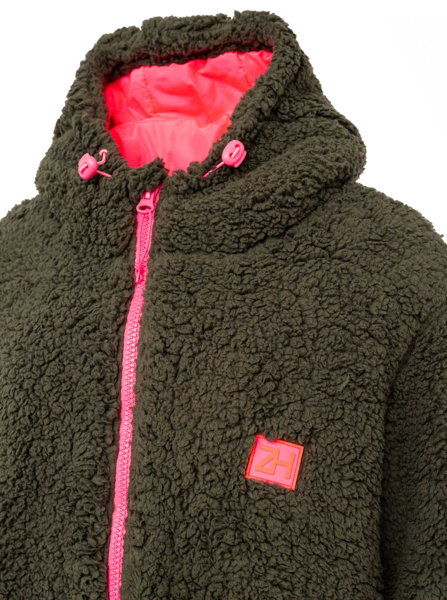 Zwillingsherz Windjacke Teddy Inside Out - Khaki