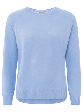 Zwillingsherz -  Cashmere/Kaschmir Pullover - Mittelblau