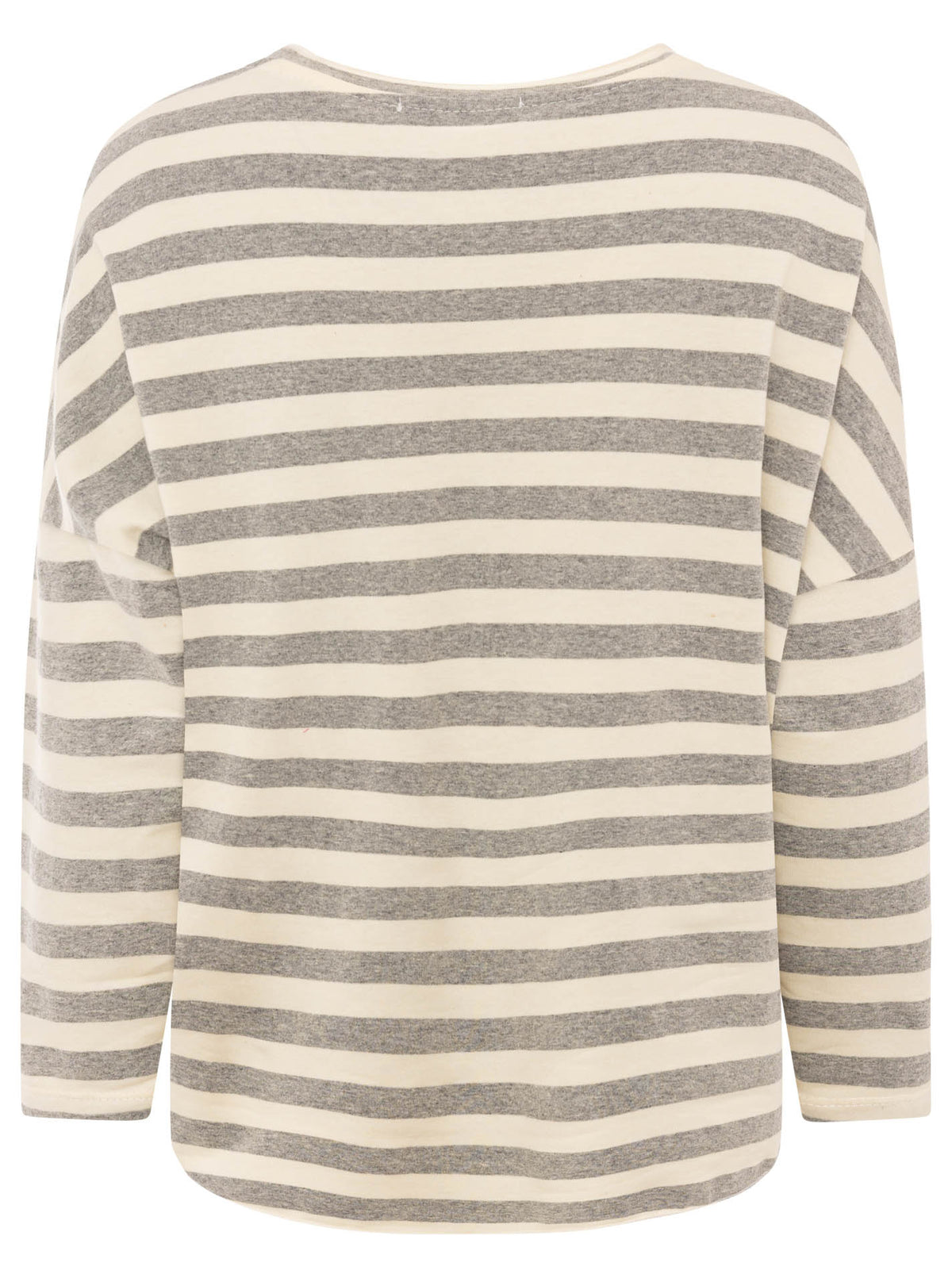 Zwillingsherz - Sweatshirt V-Neck "Streifen & Jersey" - Grau