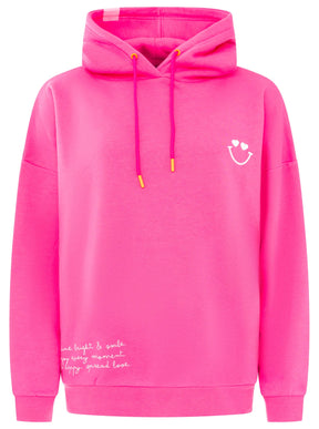 Zwillingsherz - Oversized Hoody "Shine Bright" - Neonpink