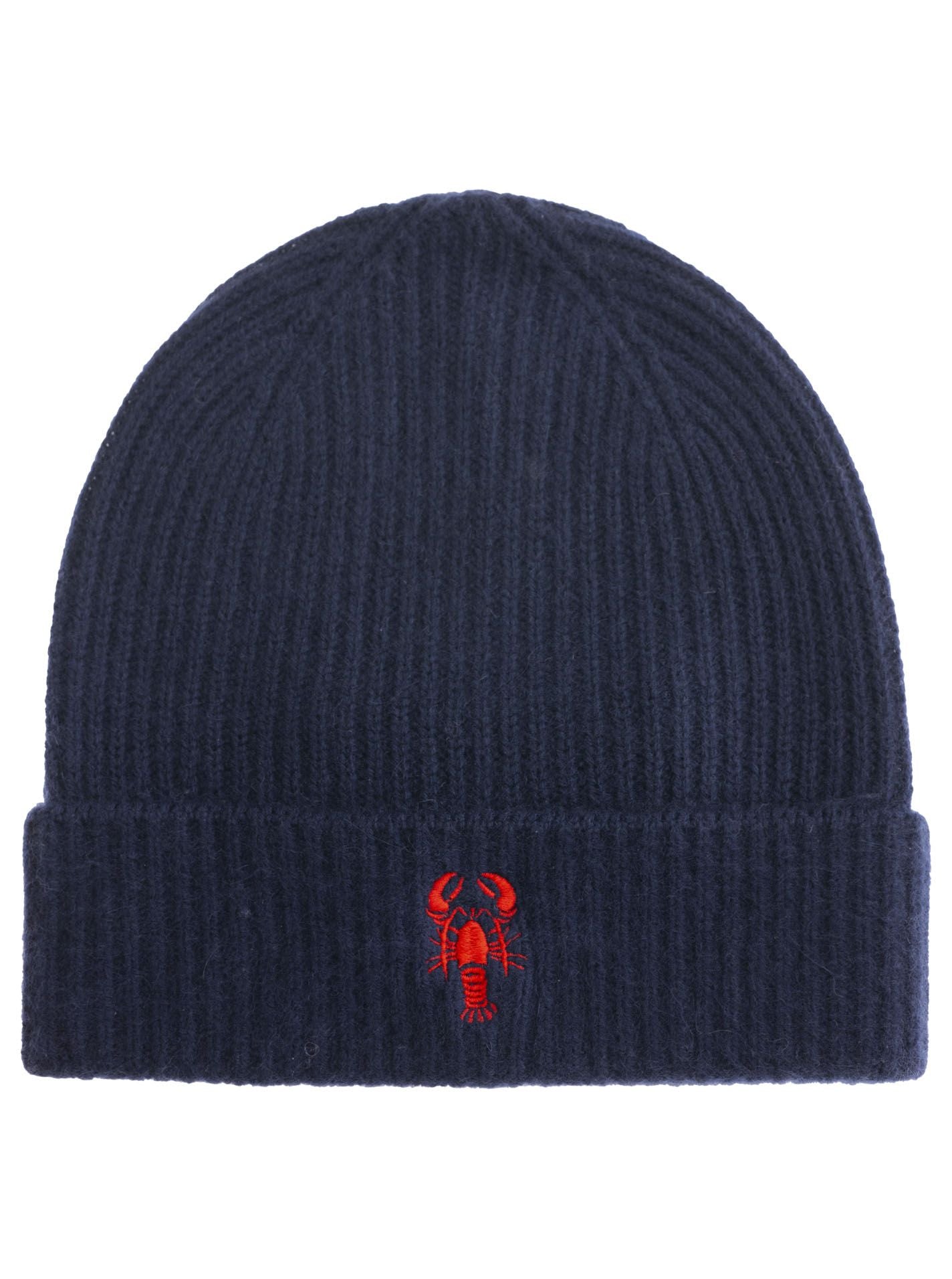 Zwillingsherz - Cashmere Rippstrick Mütze Hummer - Dunkelblau