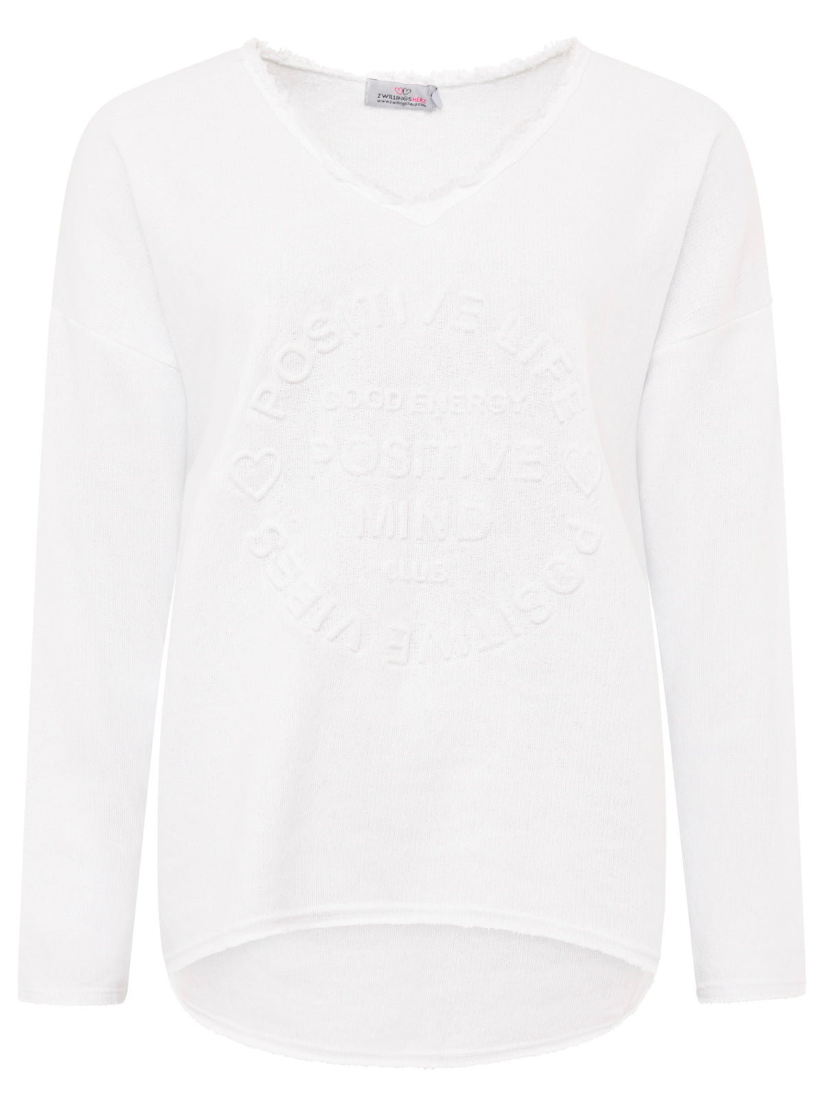 Zwillingsherz -  Sweatshirt "Positive Mind"- Weiß