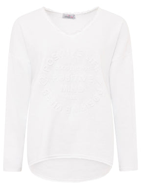 Zwillingsherz -  Sweatshirt "Positive Mind"- Weiß