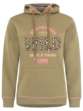 Zwillingsherz - Hoodie "Wild & Free" - Olive