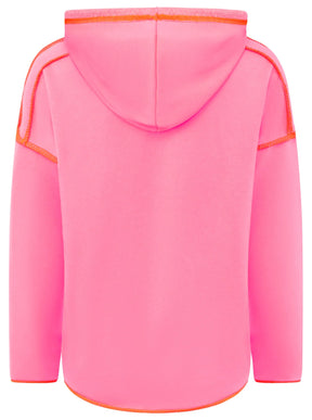 Zwillingsherz Hoodie "Neon Streifen" - Neonpink