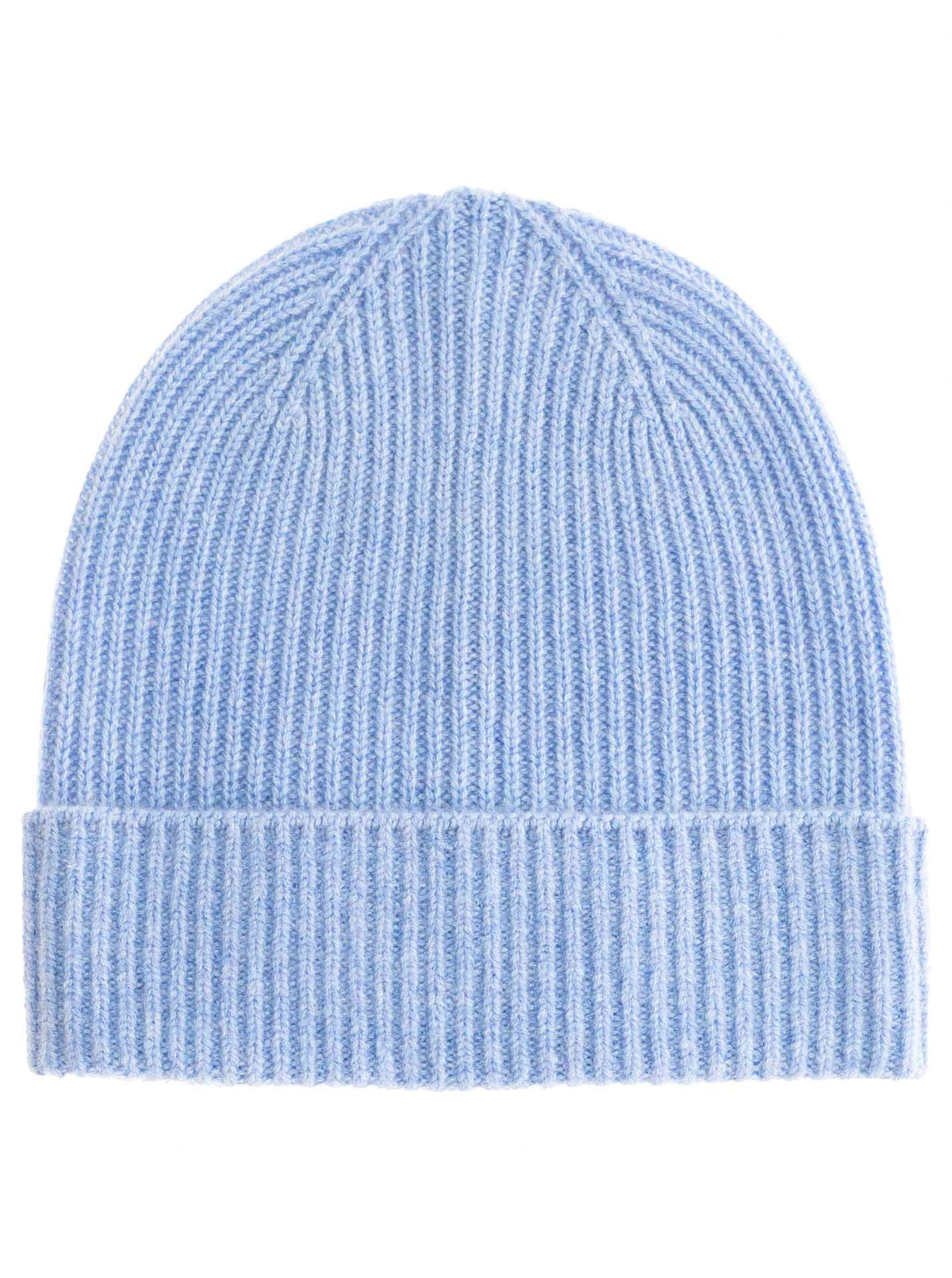 Zwillingsherz - Cashmere Rippstrick Mütze - Hellblau