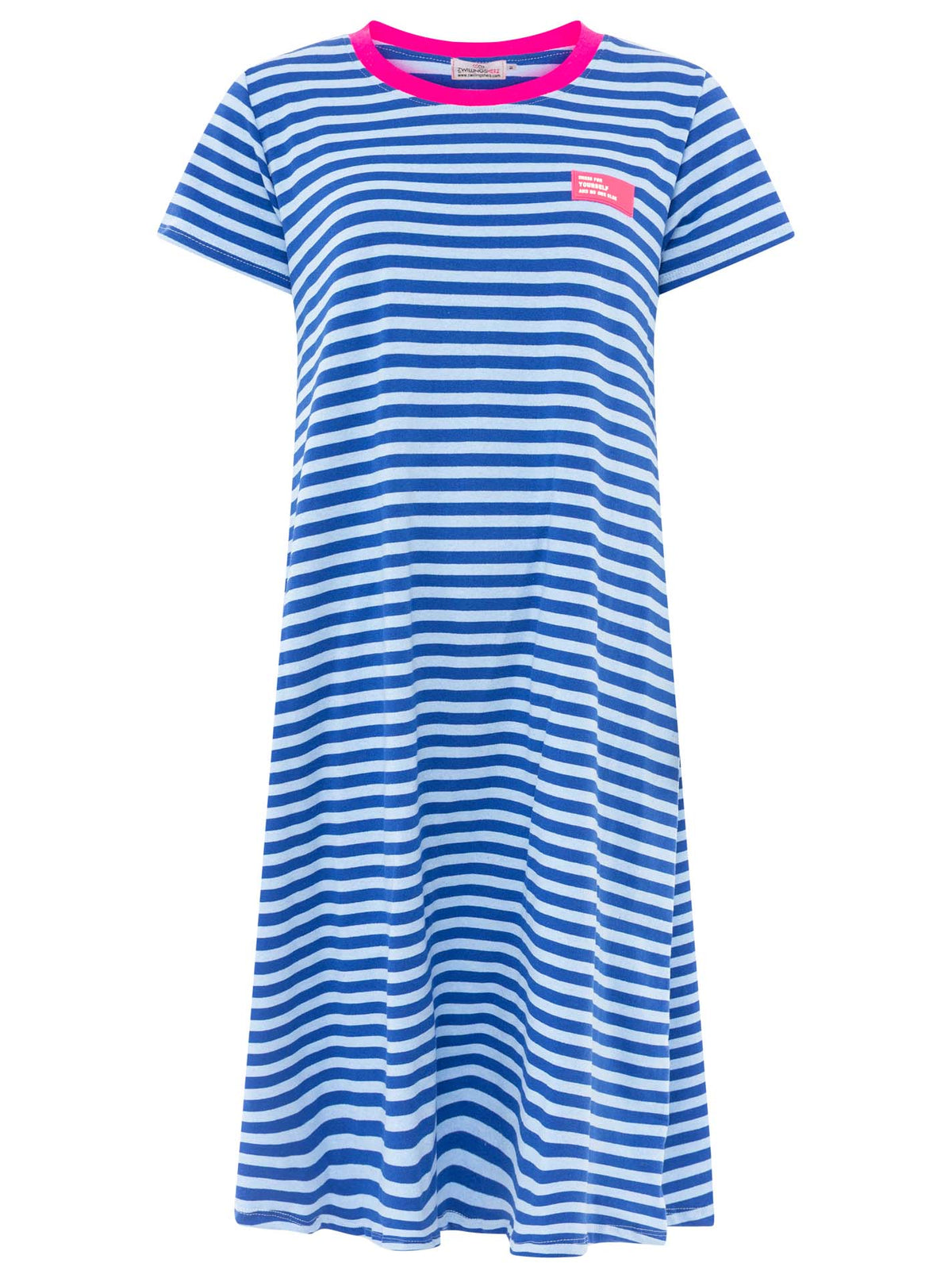 Zwillingsherz - Sweat Kleid "Neon Streifen" - Royalblau