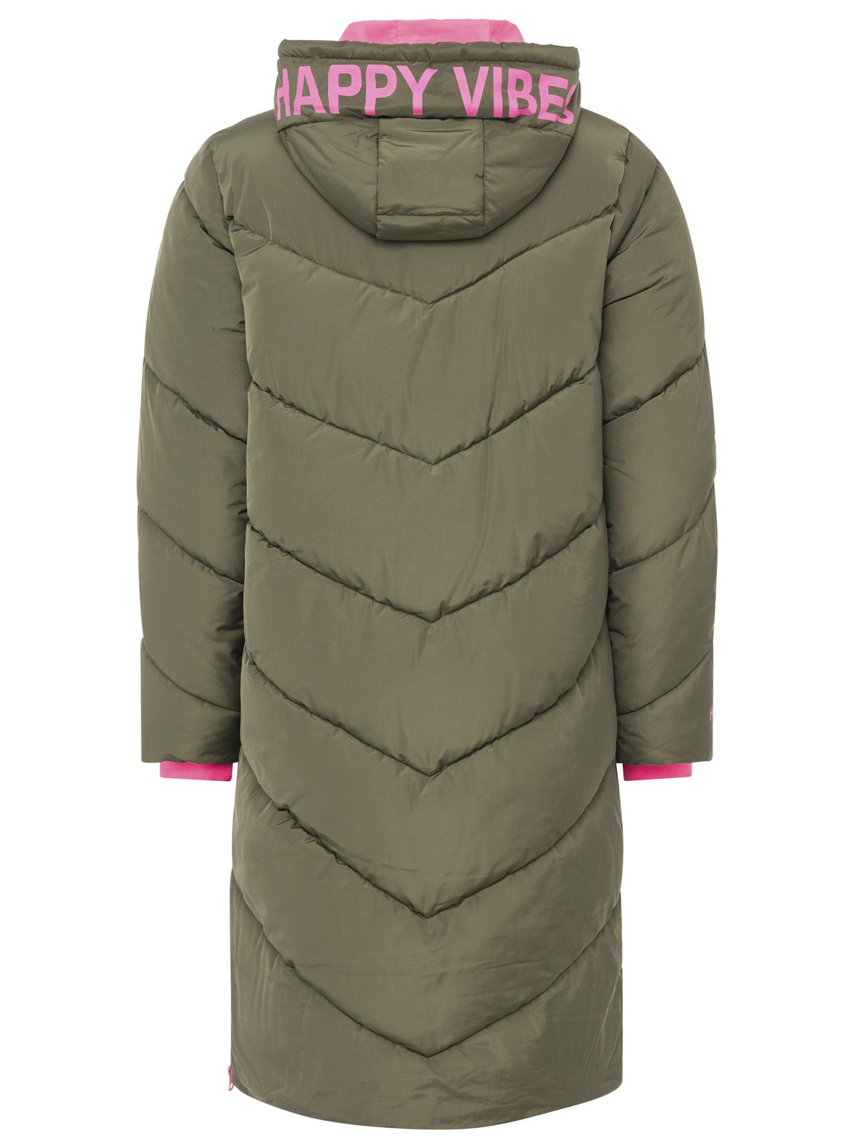 Zwillingsherz - Steppmantel / Steppjacke "Happy Vibes" - Khaki