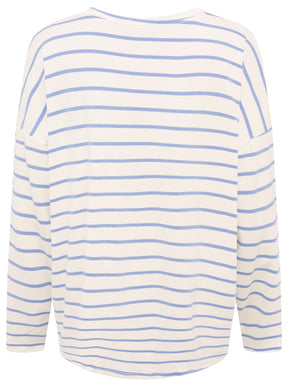 Zwillingsherz -  Pullover/Sweatshirt "Viskose Streifen" - Blau/Weiß