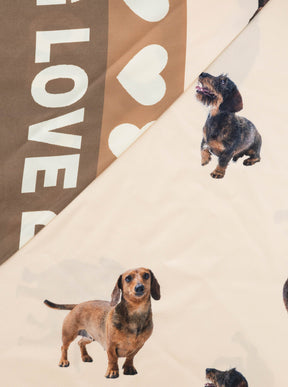 Zwillingsherz - Dreieckstuch Dog Love - Beige