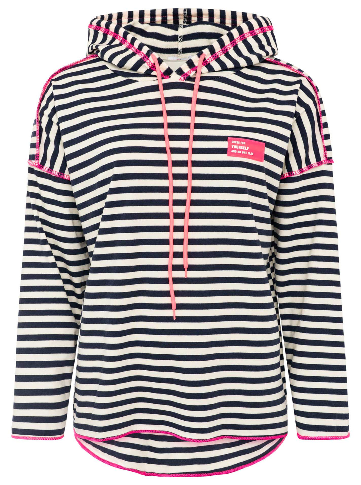 Zwillingsherz Hoodie "Neon Streifen" - Marine