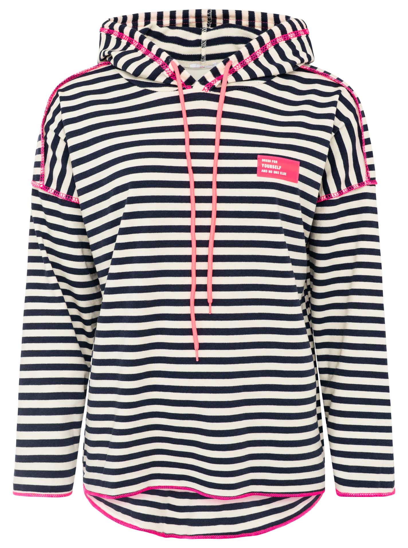 Zwillingsherz Hoodie "Neon Streifen" - Marine